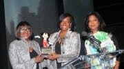 TRIBUTE PHOTO  Audrey with Disney representatives Carole Munroe l and Annette Gibbs r